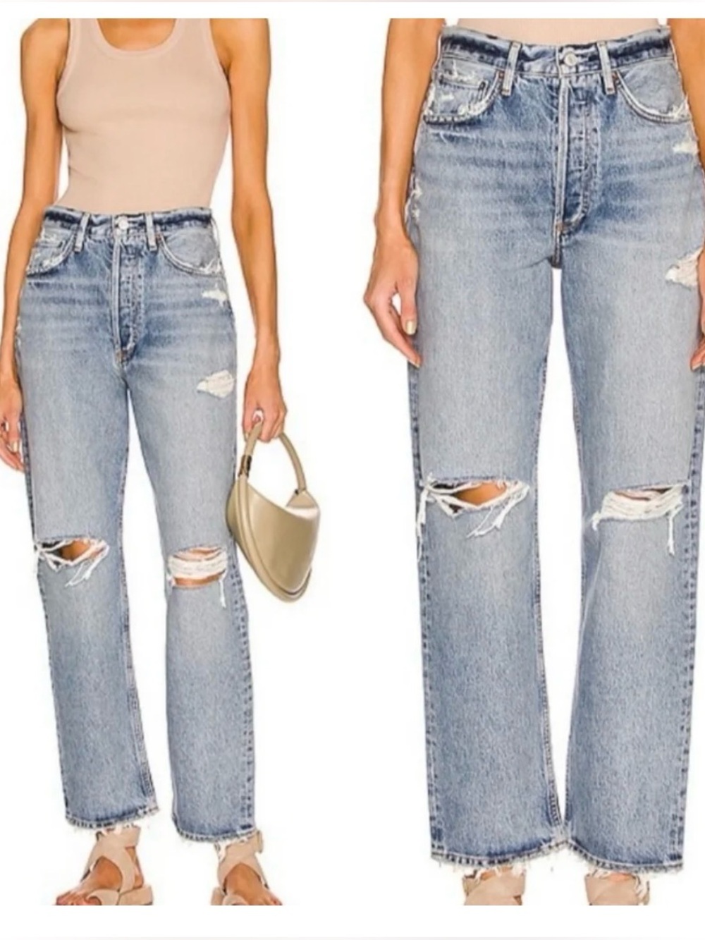 Agolde 90’s Mid Rise Straight Distressed Jeans